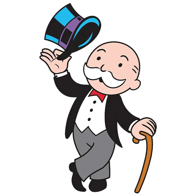 Rich Uncle Pennybags, the mascot of Monopoly