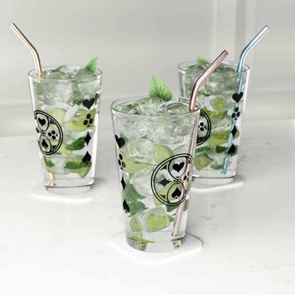 Suit Emblem Pint Glass, 16oz