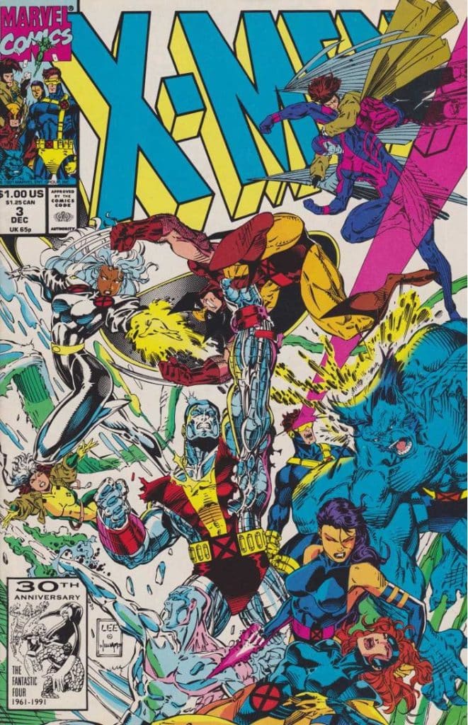 Marvel Comics "X Men" by Stan Lee. This is the 30th anniversary of the Fantastic Four cover, featuring virtually every X-Men Character that existed at the time.