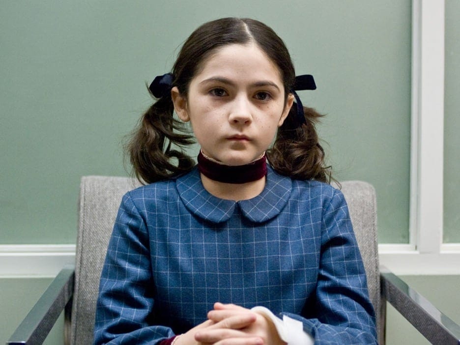 Still image of Isabelle Fuhrman as Esther in the 2009 psychological horror film "Orphan" directed by Jaume Collet-Serra.