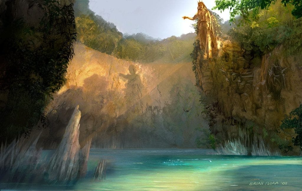 Concept art illustration by artist Brian Flora of the Pool of Tears from "The Looking Glass Wars" series by author Frank Beddor.