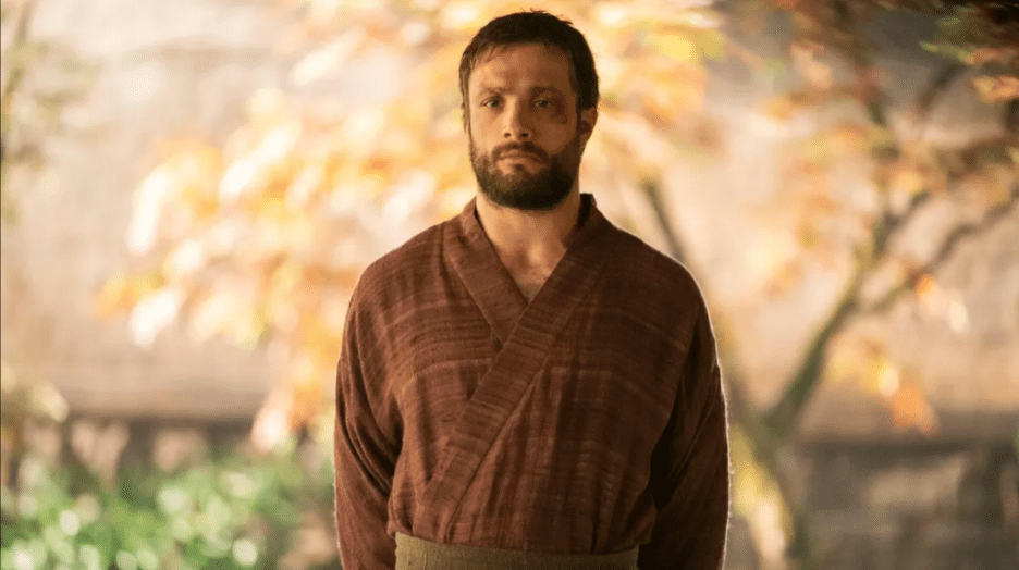 Still image of Cosmo Jarvis as John Blackthorne (Anjin) from the FX/Hulu historical drama miniseries "Shogun".