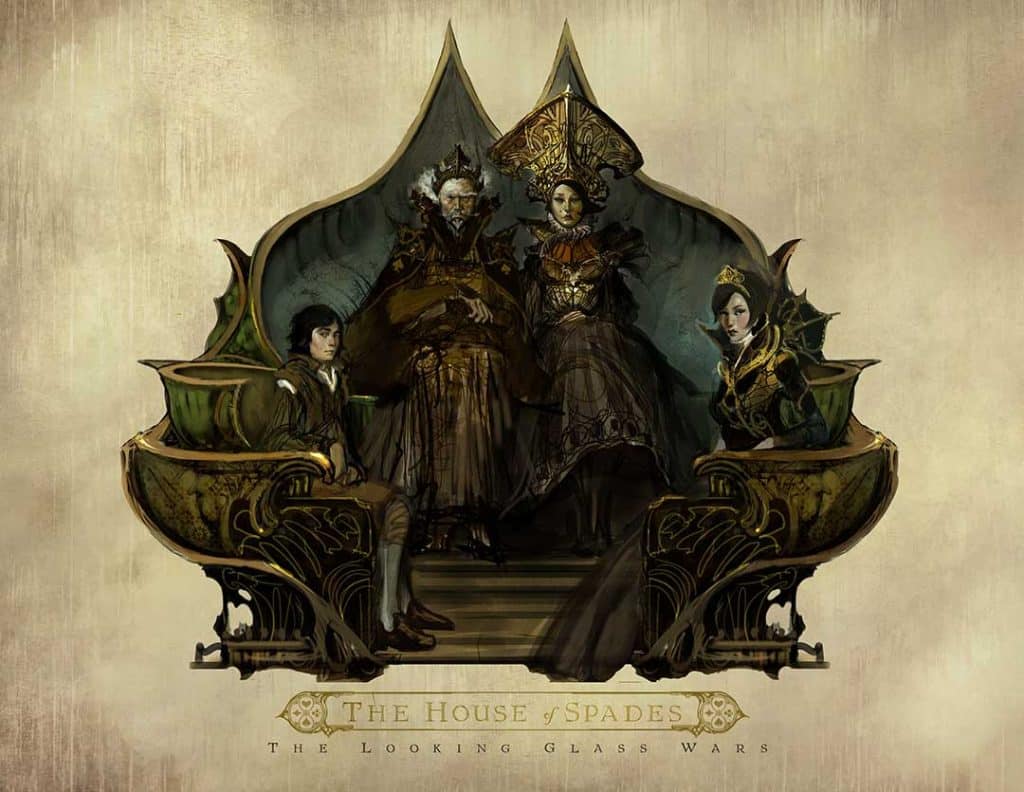 An illustration by artist Vance Kovacs of the Spade noble family from Frank Beddor's "The Looking Glass Wars" universe. 